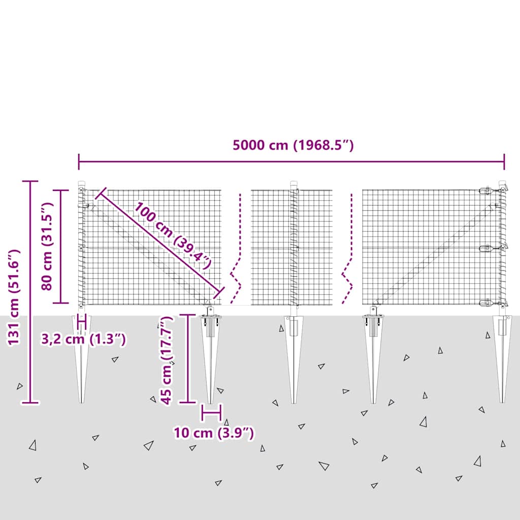 Zavareno žičano ograđivanje s bodljama 50 x 0,8 m Zelena Mreža