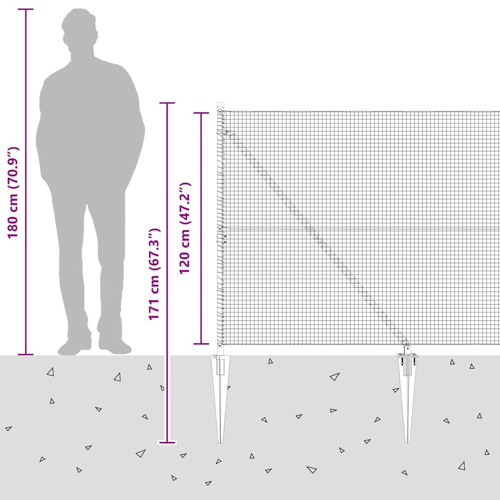 Zavareno žičano ograđivanje s bodljama 50 x 1,2 m Zelena Mreža