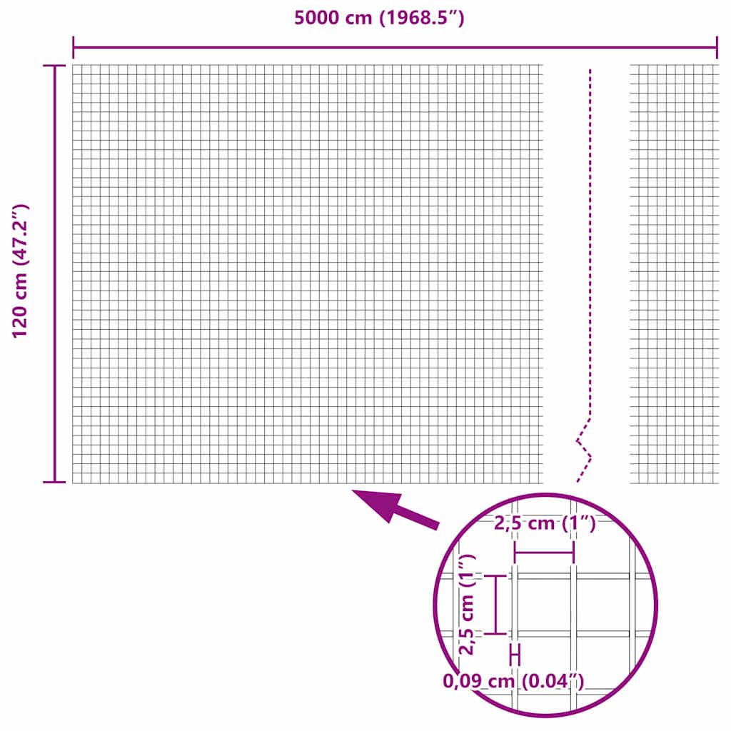 Zavareno žičano ograđivanje s bodljama 50 x 1,2 m Zelena Mreža