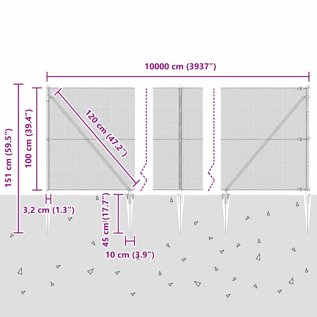 Zavareno žičano ograđivanje s bodljama 100 x 1 m Zelena Mreža