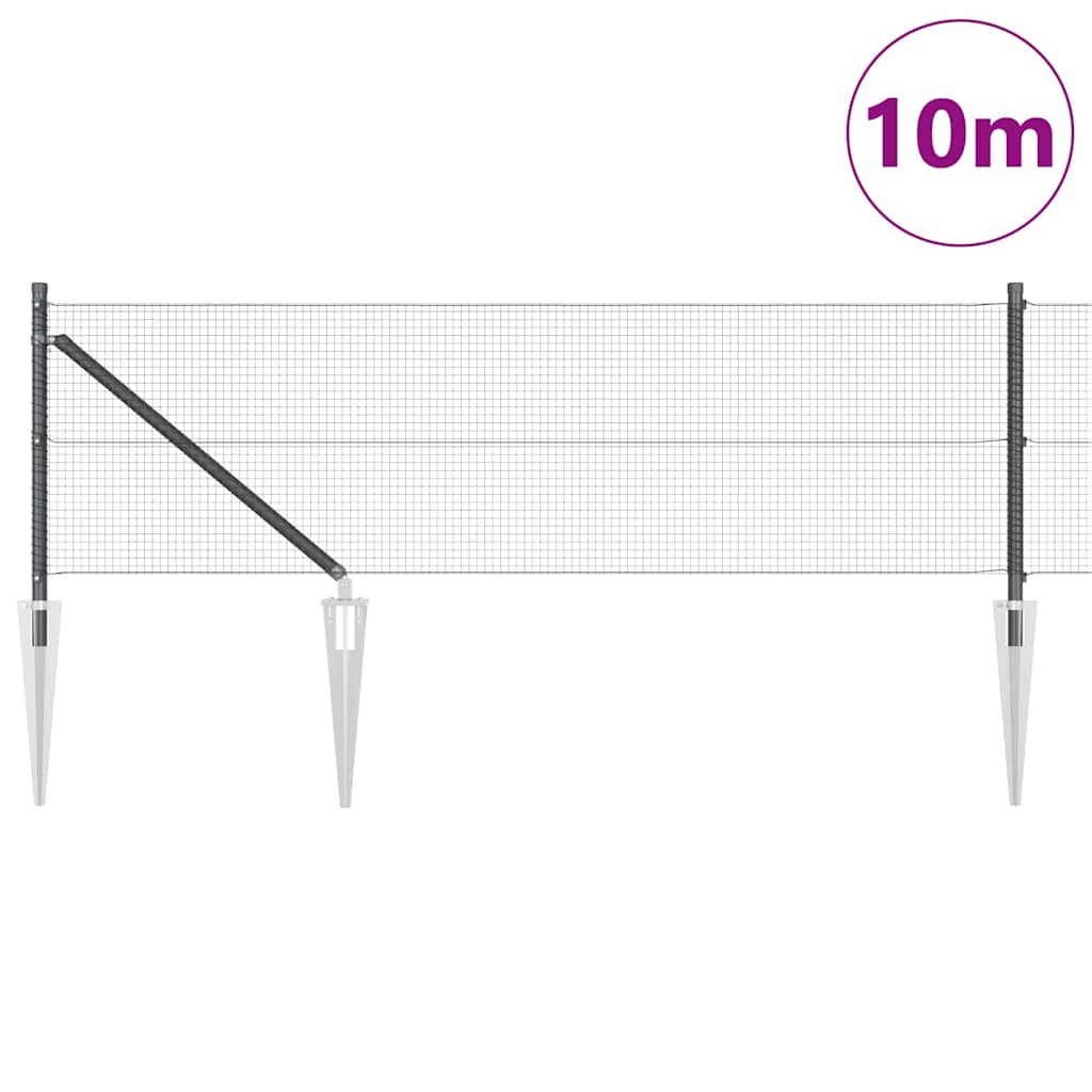 Zavareno žičano ograđivanje s bodljama 10 x 0,6 m Siva Mreža
