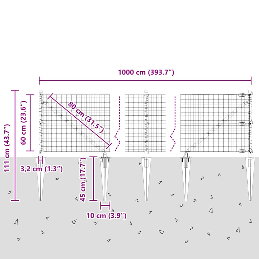 Zavareno žičano ograđivanje s bodljama 10 x 0,6 m Siva Mreža