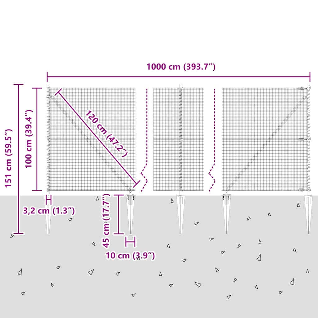 Zavareno žičano ograđivanje s bodljama 10 x 1 m Siva Mreža