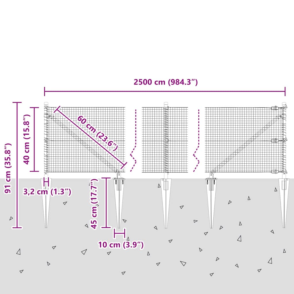 Zavareno žičano ograđivanje s bodljama 25 x 0,4 m Siva Mreža