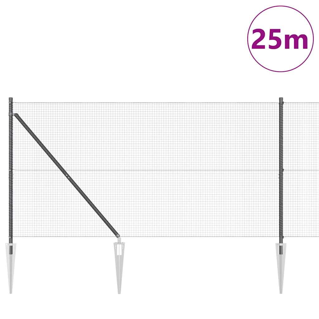 Zavareno žičano ograđivanje s bodljama 25 x 1,4 m Siva Mreža