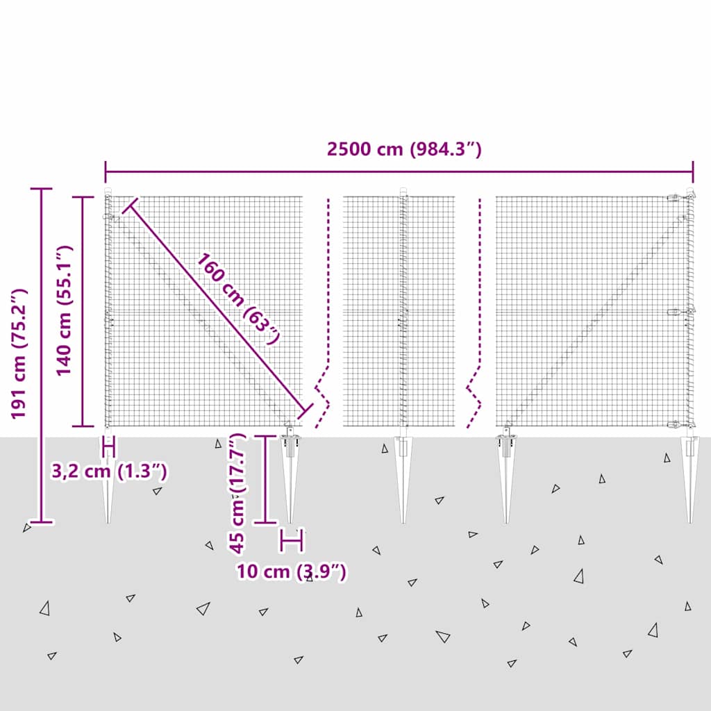 Zavareno žičano ograđivanje s bodljama 25 x 1,4 m Siva Mreža