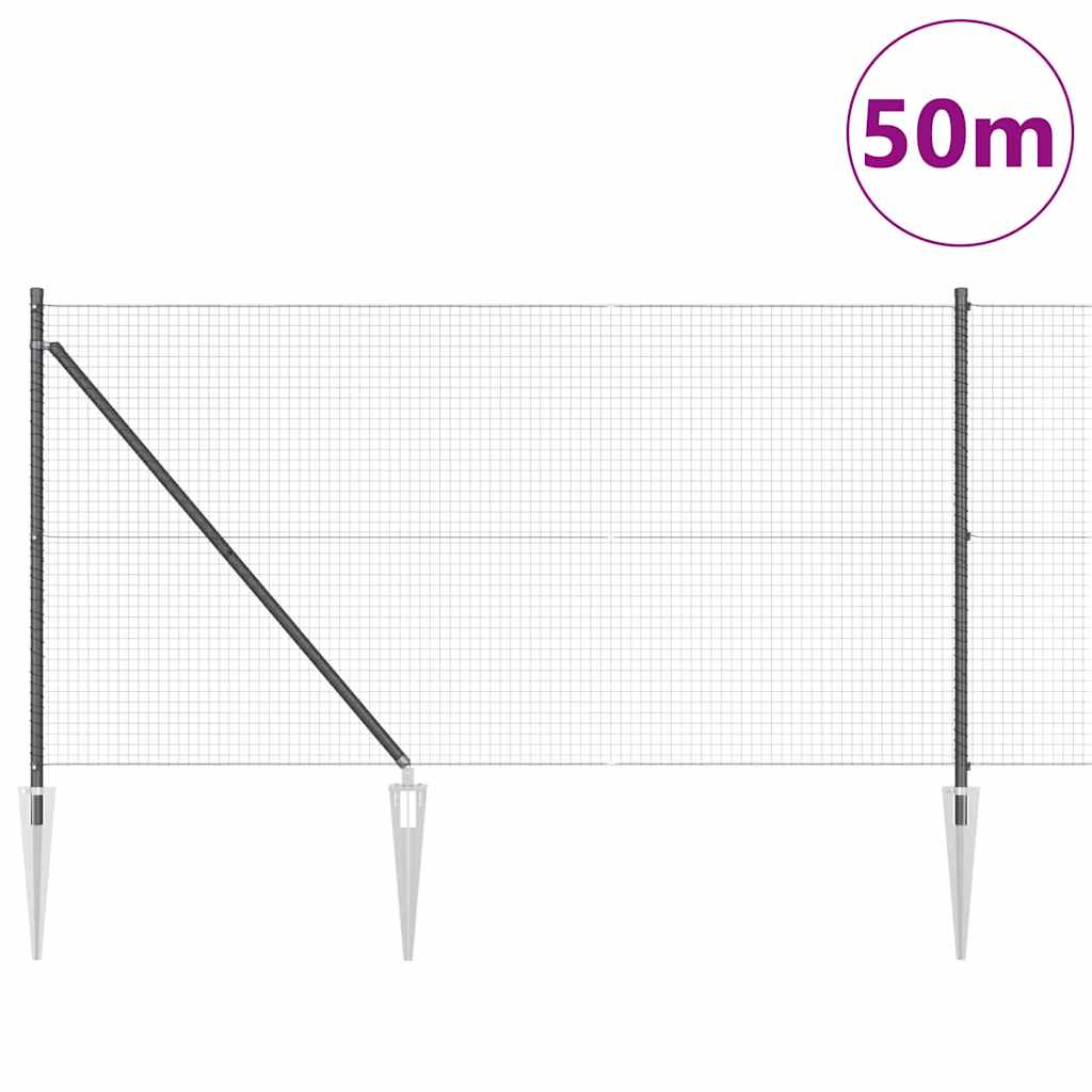 Zavareno žičano ograđivanje s bodljama 50 x 1 m Siva Mreža