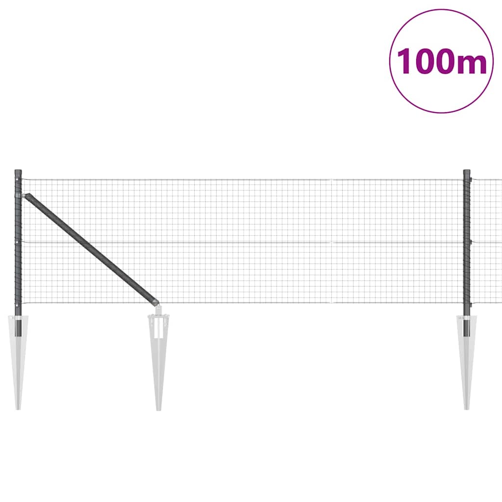 Zavareno žičano ograđivanje s bodljama 100 x 0,5 m Siva Mreža