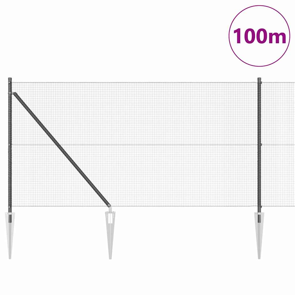 Zavareno žičano ograđivanje s bodljama 100 x 1 m Siva Mreža