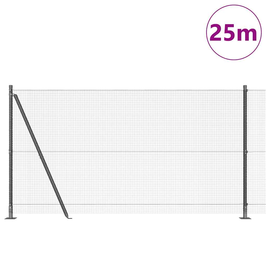 Zavareno žičano ogradno mreža s betonskom podlogom 25 x 1,2 m