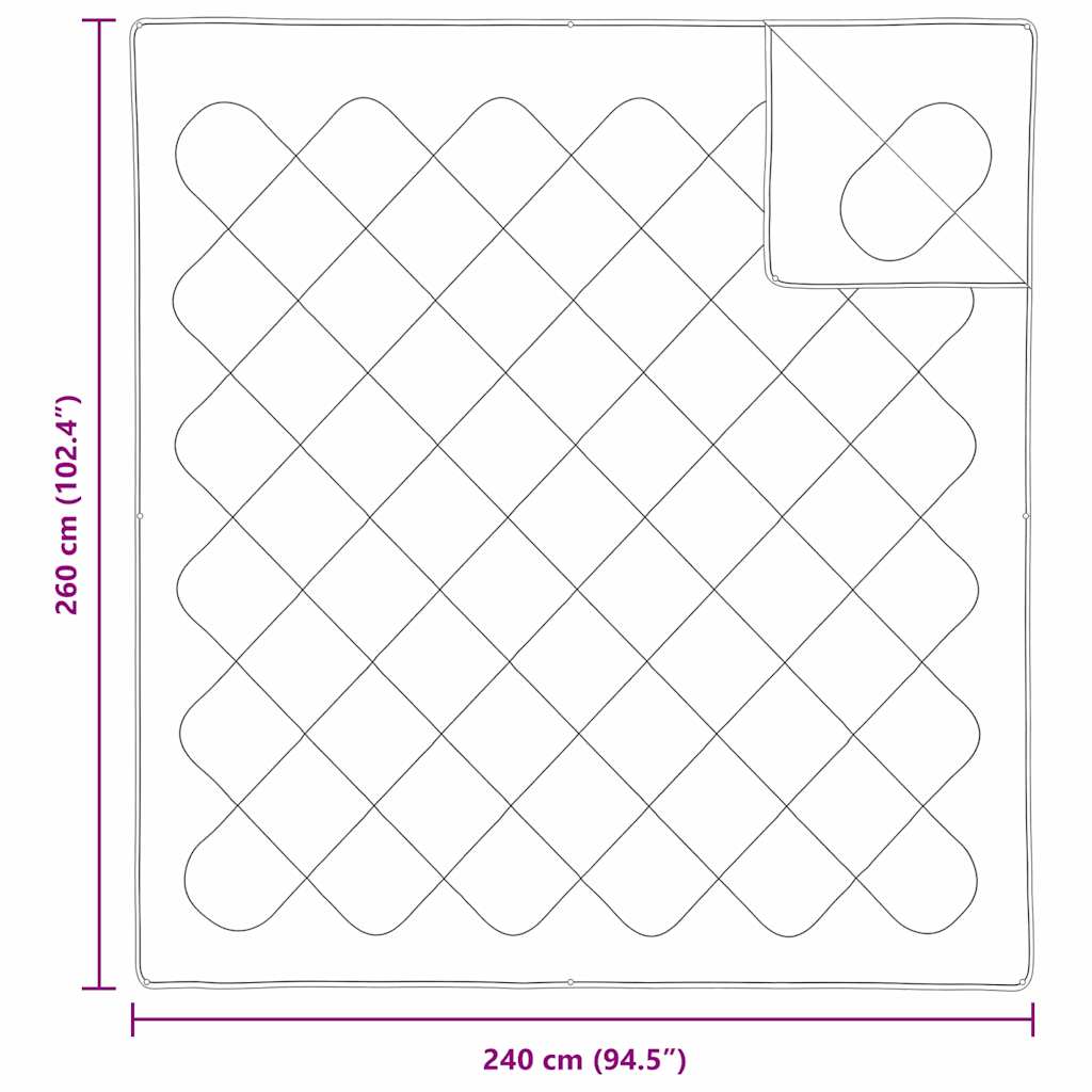 2-u-1 Punionica Bijelo 262 x 242 x 10 cm Poliester