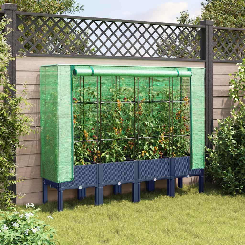 Povišena gredica s pokrovom za staklenik 160 x 40 x 140 cm