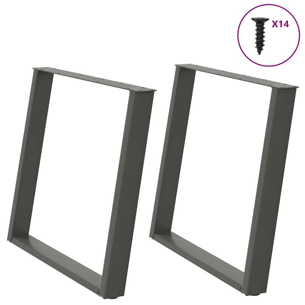 Noge za blagovaonski stol U-oblik 2 kom antracit 100 x (72-73) cm čelik