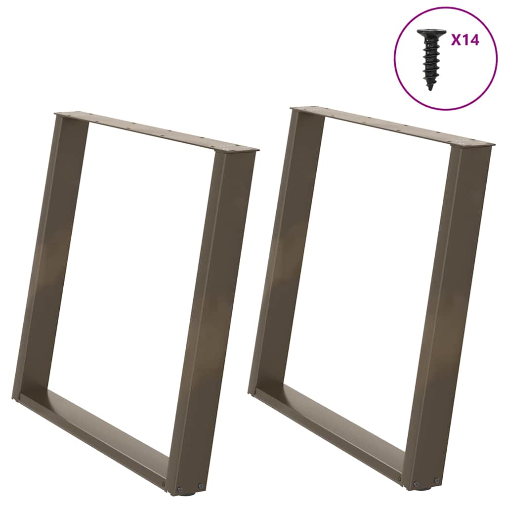 Noge za blagovaonski stol U-oblik 2 kom Prirodni čelik 100 x (72-73) cm Čelik