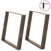 Noge za blagovaonski stol U-oblik 2 kom Prirodni čelik 100 x (72-73) cm Čelik