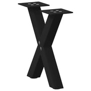 Noge za klub stolić u obliku slova X, 2 kom, crne, 30 x (30-31) cm, čelik