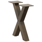 Noge za klub stolić u obliku slova X, 2 kom, prirodni čelik, 30 x (30-31) cm, čelik