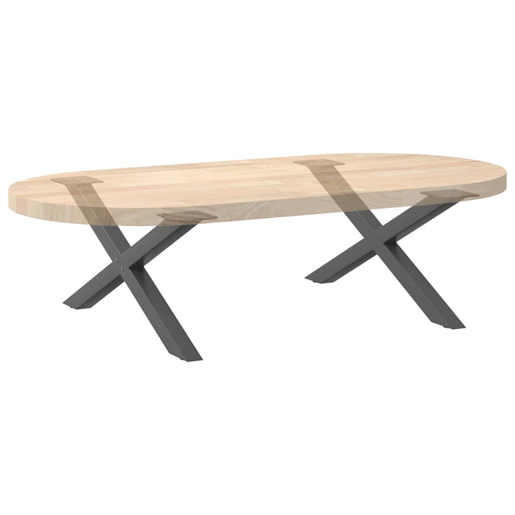 Noge za klub stolić u obliku slova X, 2 kom, antracit, 70 x (30-31) cm, čelik