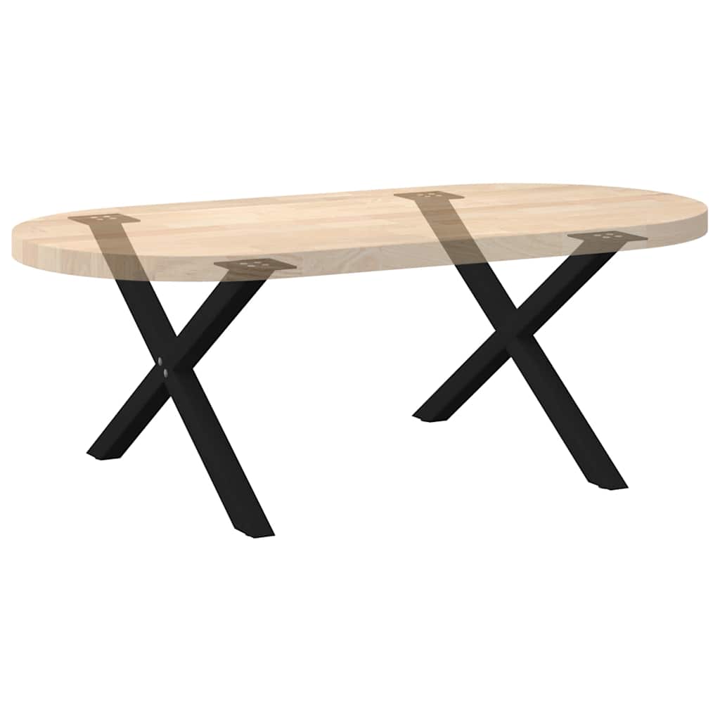 Noge za klub stolić u obliku slova X, 2 kom, crne, 70 x (42-43) cm, čelik
