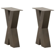 Noge za klub stolić u obliku slova X, 2 kom, prirodni čelik, 38 x (42-43) cm, čelik