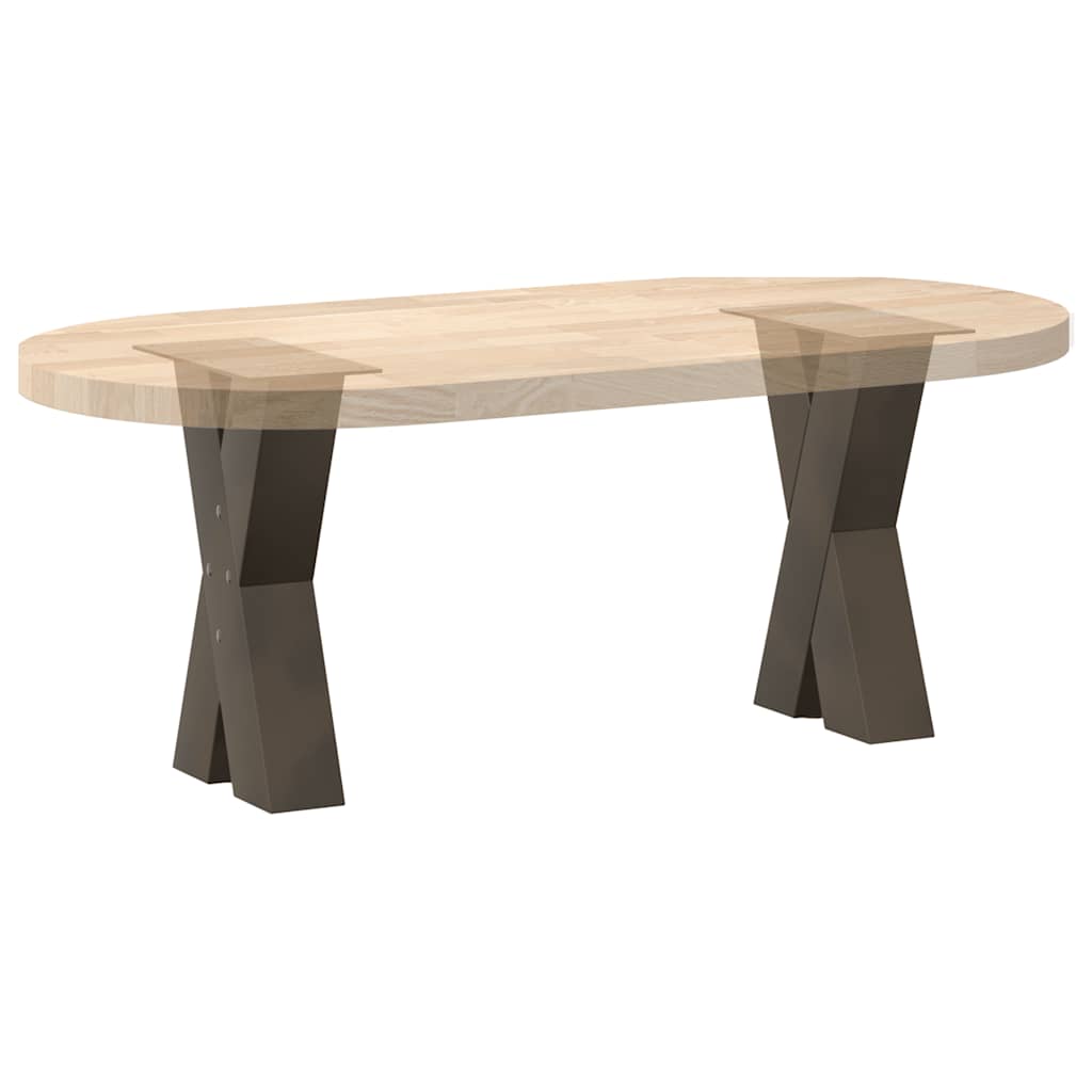 Noge za klub stolić u obliku slova X, 2 kom, prirodni čelik, 38 x (42-43) cm, čelik
