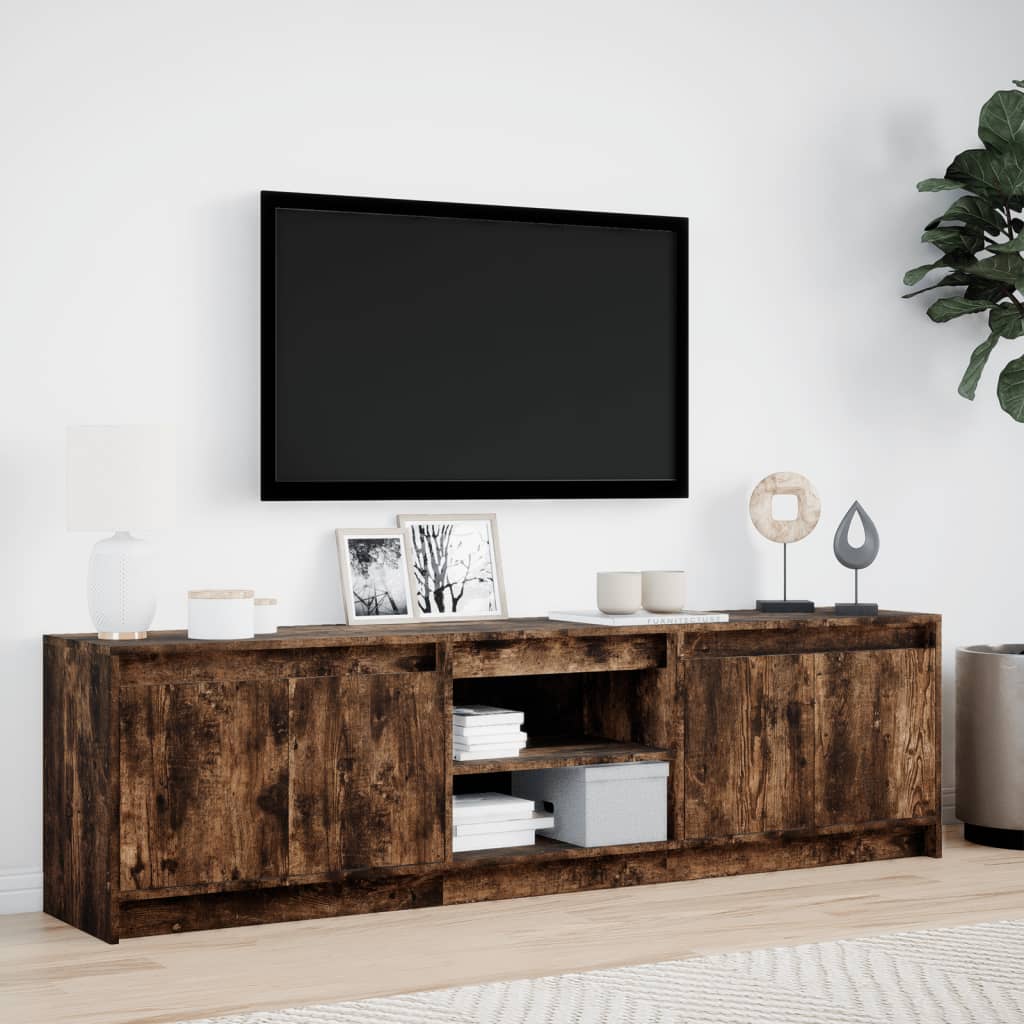 TV ormarić s LED svjetlima boja hrasta 180x34x50 cm drveni