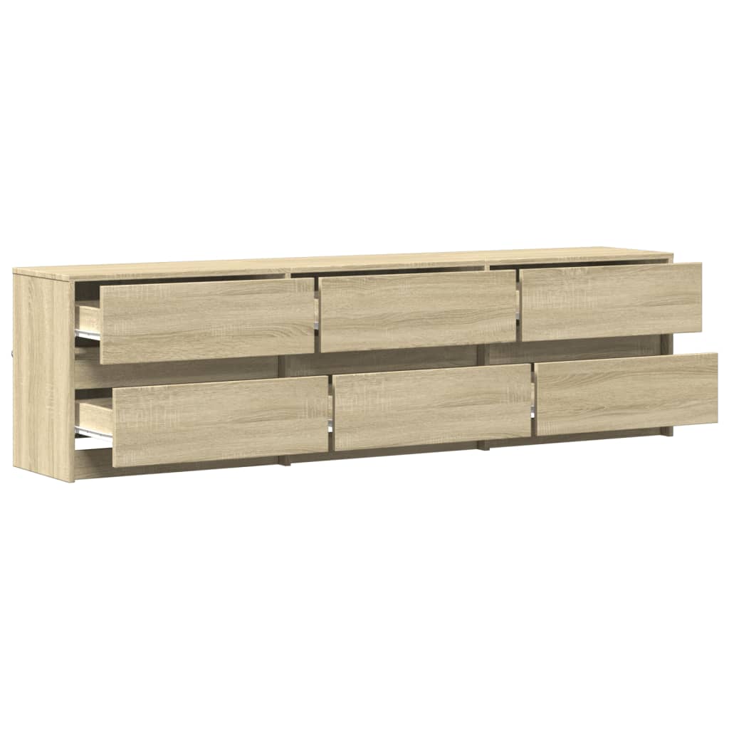 TV ormarić s LED svjetlima boja hrasta 180x34x50 cm drveni