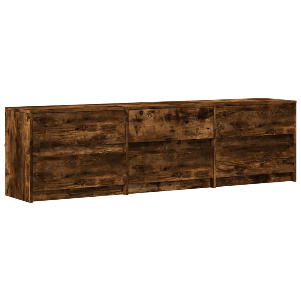 TV ormarić s LED svjetlima boja hrasta 180x34x50 cm drveni