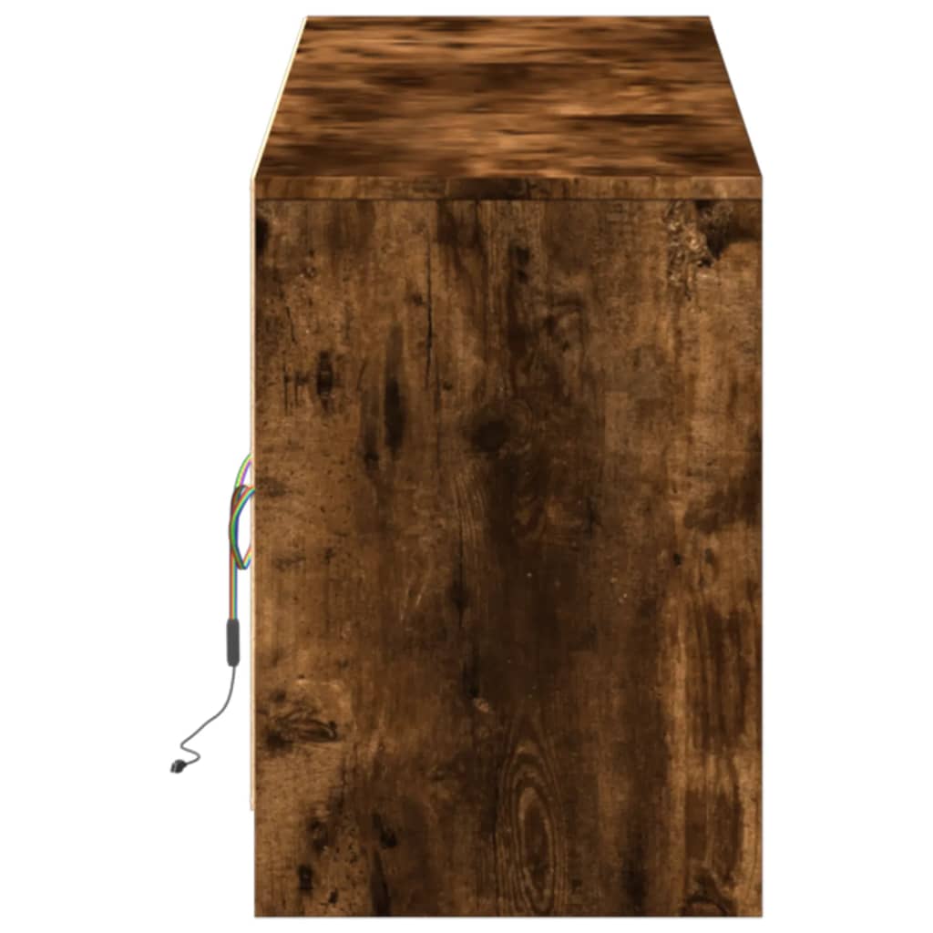 TV ormarić s LED svjetlima boja hrasta 180x34x50 cm drveni
