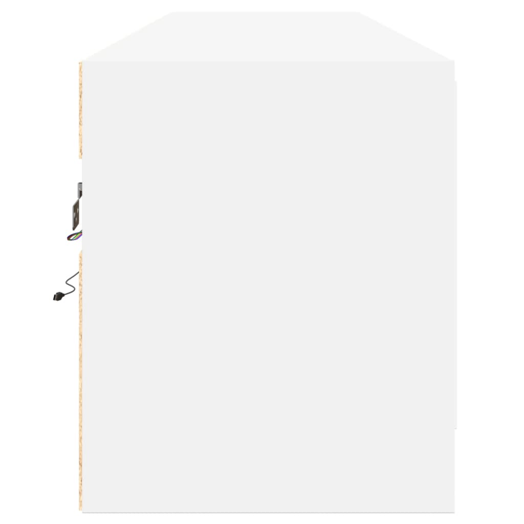 Zidni TV ormarić s LED svjetlima bijeli 180x31x38 cm