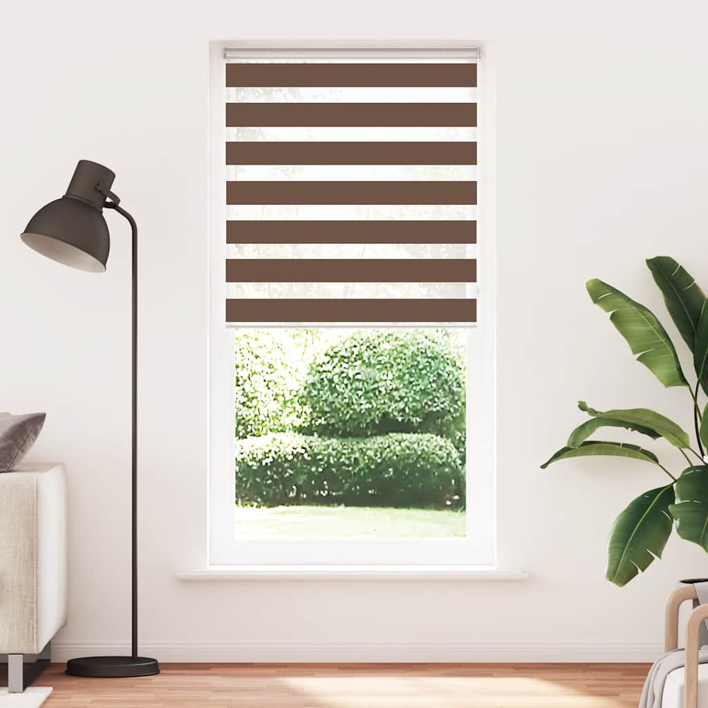 Zebra zavjesa Smeđa 115x200 cm Širina tkanine 110,9 cm Poliester