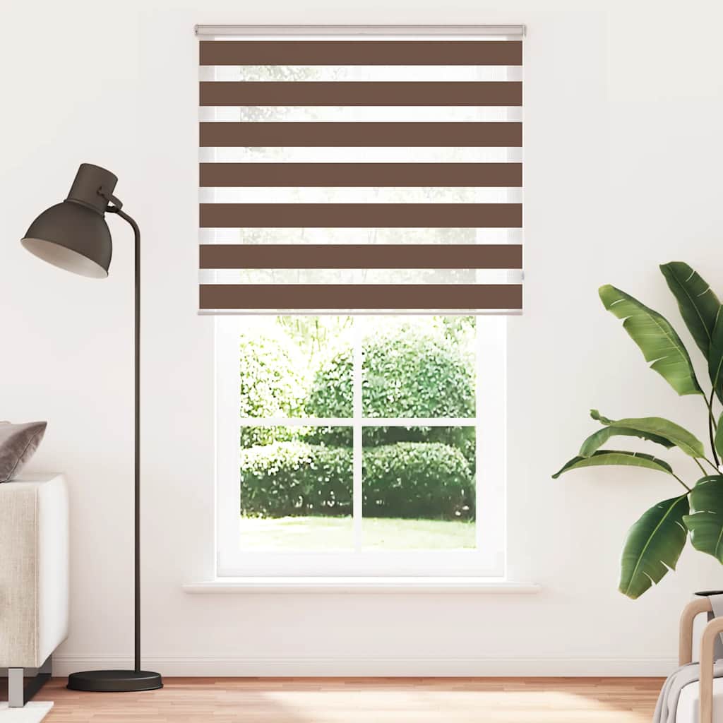 Zebra zavjesa Smeđa 130x230 cm Širina tkanine 125,9 cm Poliester