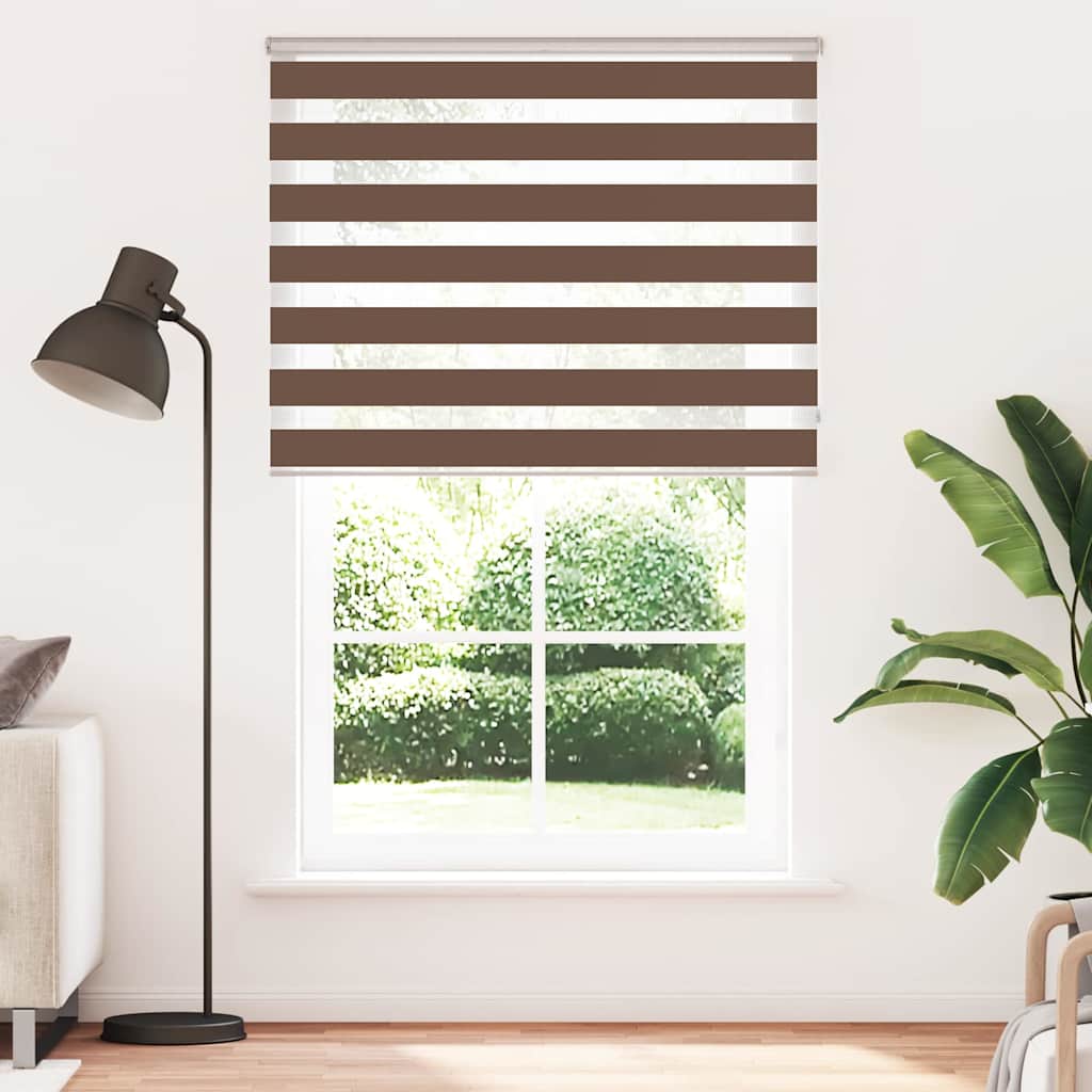 Zebra zavjesa Smeđa 140x230 cm Širina tkanine 135,9 cm Poliester