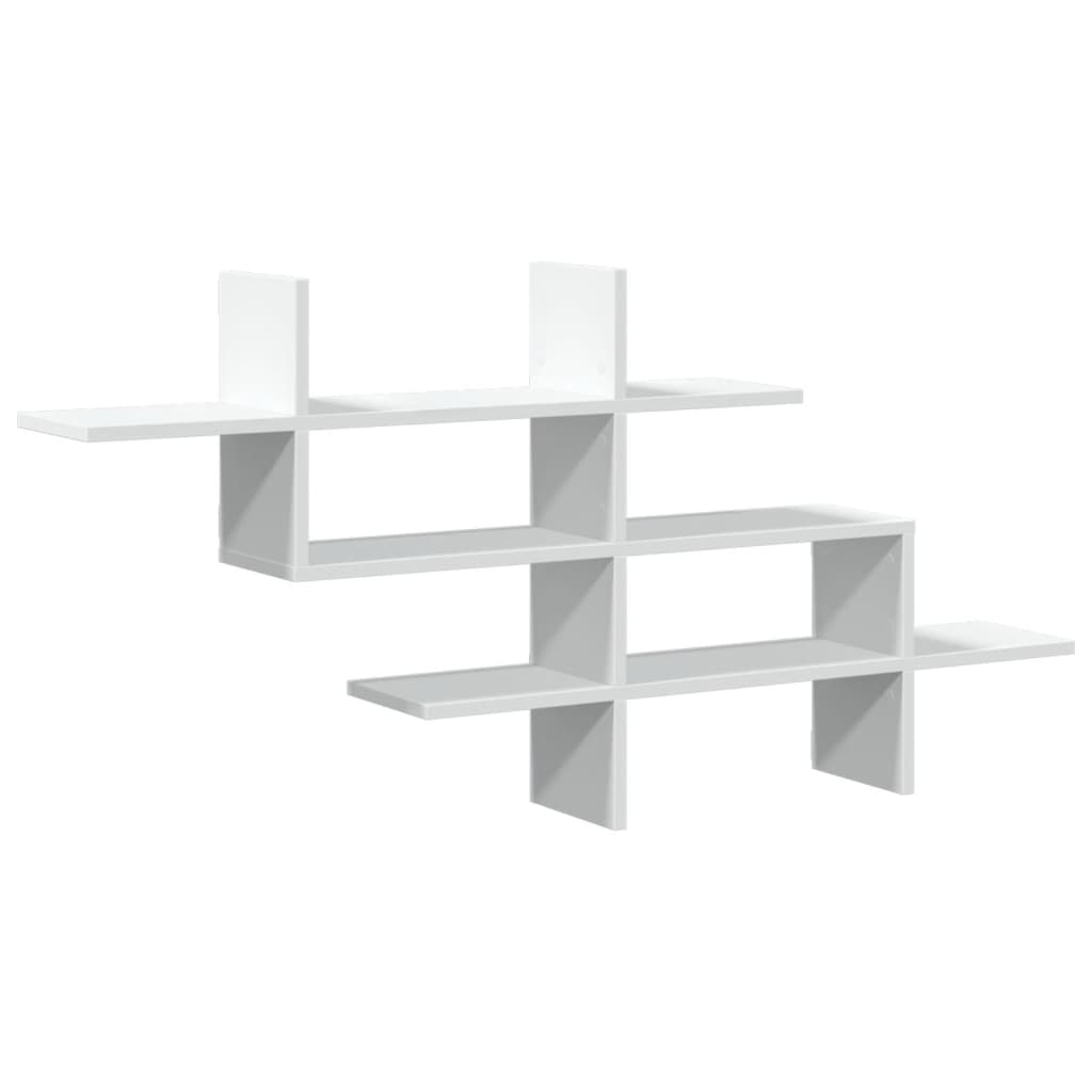 Zidna polica bijela 124,5x18x60,5 cm od konstruiranog drva