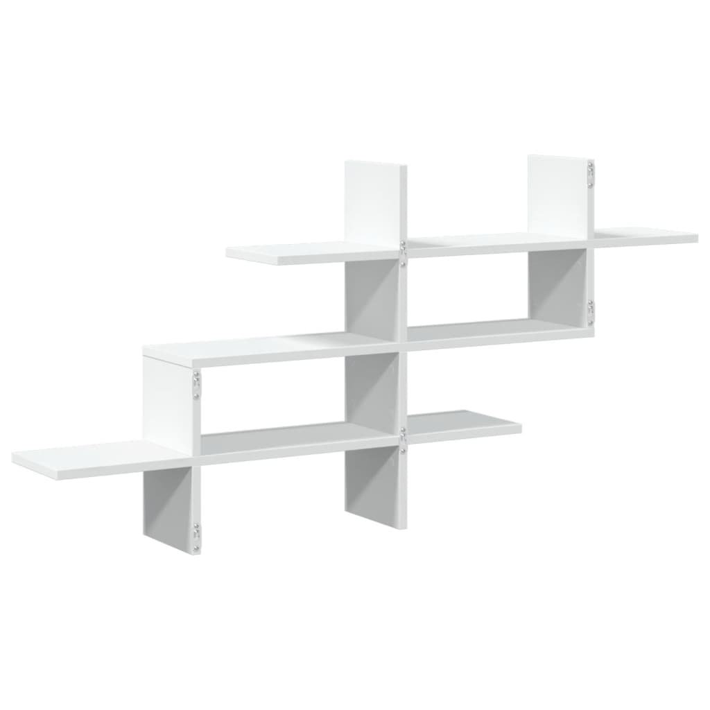 Zidna polica bijela 124,5x18x60,5 cm od konstruiranog drva