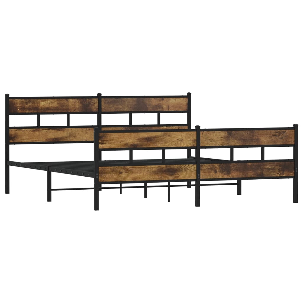Metalni okvir kreveta bez madraca boja hrasta 200x200 cm