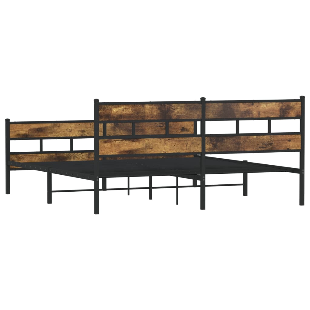 Metalni okvir kreveta bez madraca boja hrasta 200x200 cm