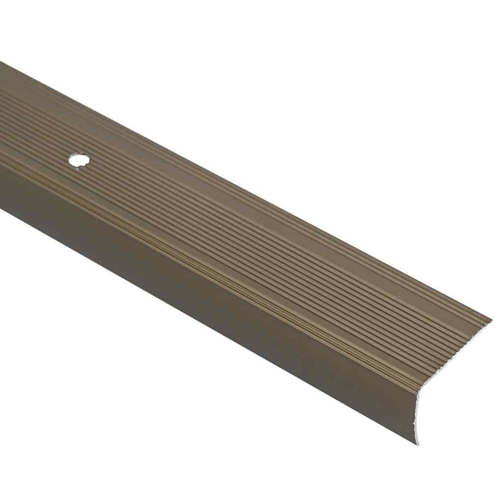 Profili za rubove stepenica 30 pcs Smeđa 67 x 3 x 2 cm Aluminij
