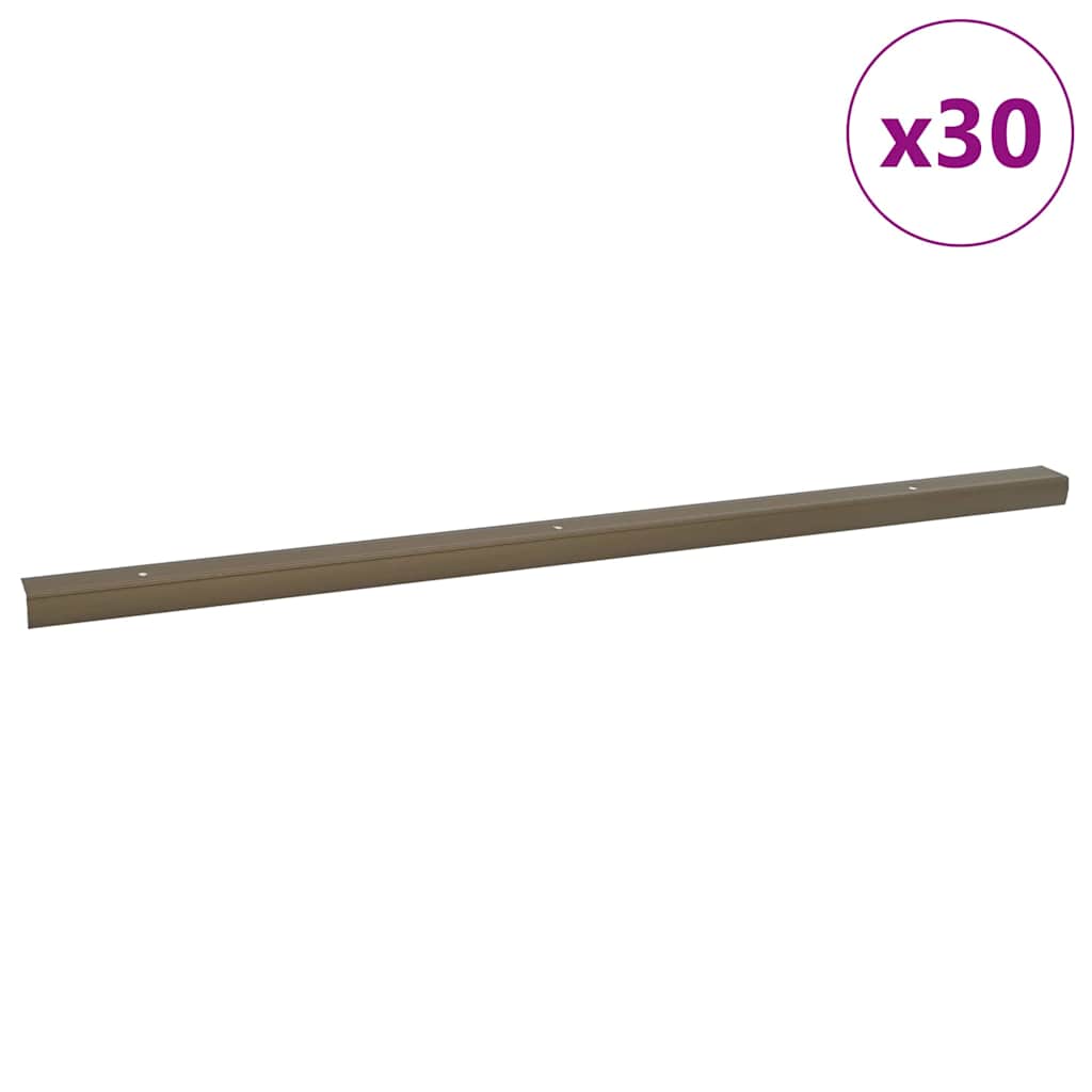 Profili za rubove stepenica 30 pcs Smeđa 67 x 3 x 2 cm Aluminij