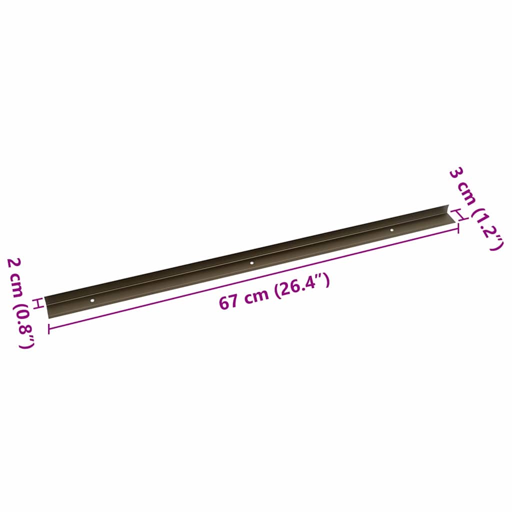 Profili za rubove stepenica 30 pcs Smeđa 67 x 3 x 2 cm Aluminij