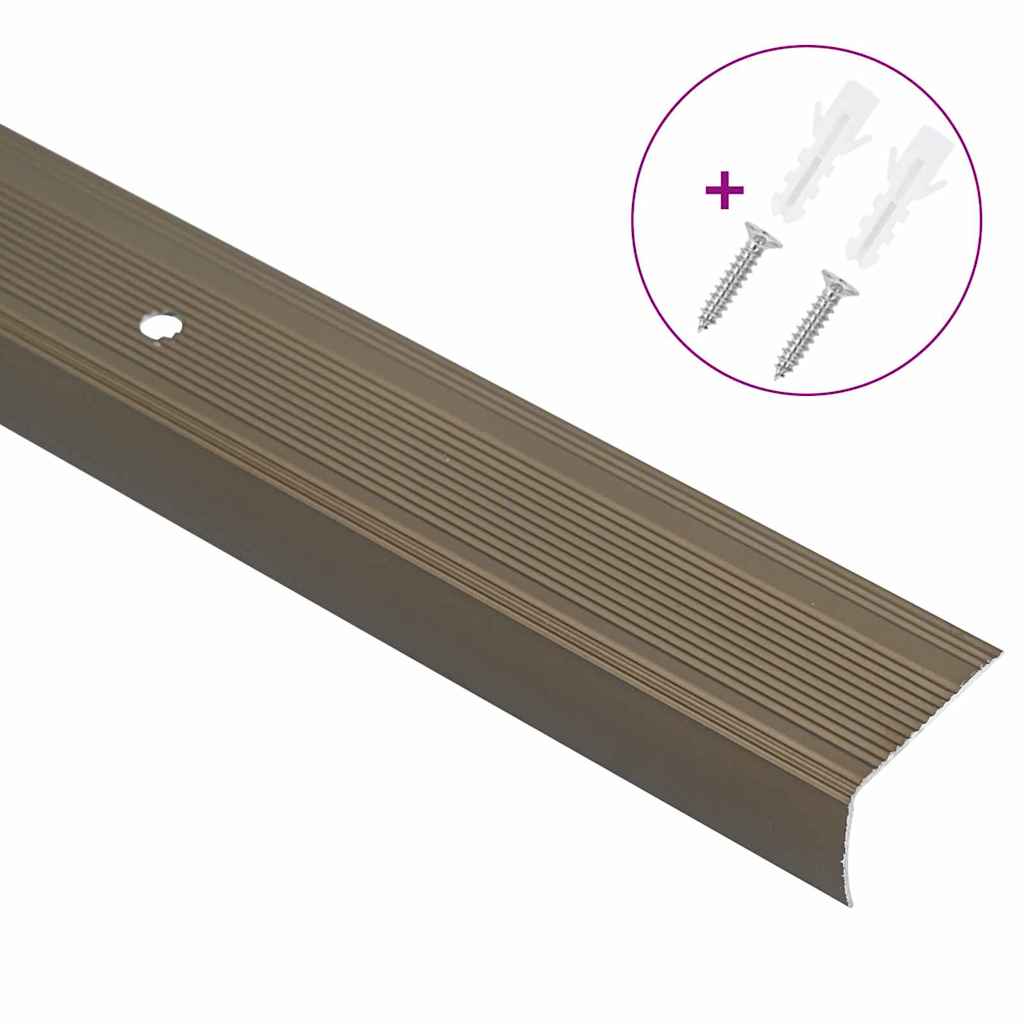 Profili za rubove stepenica 30 pcs Smeđa 67 x 3 x 2 cm Aluminij