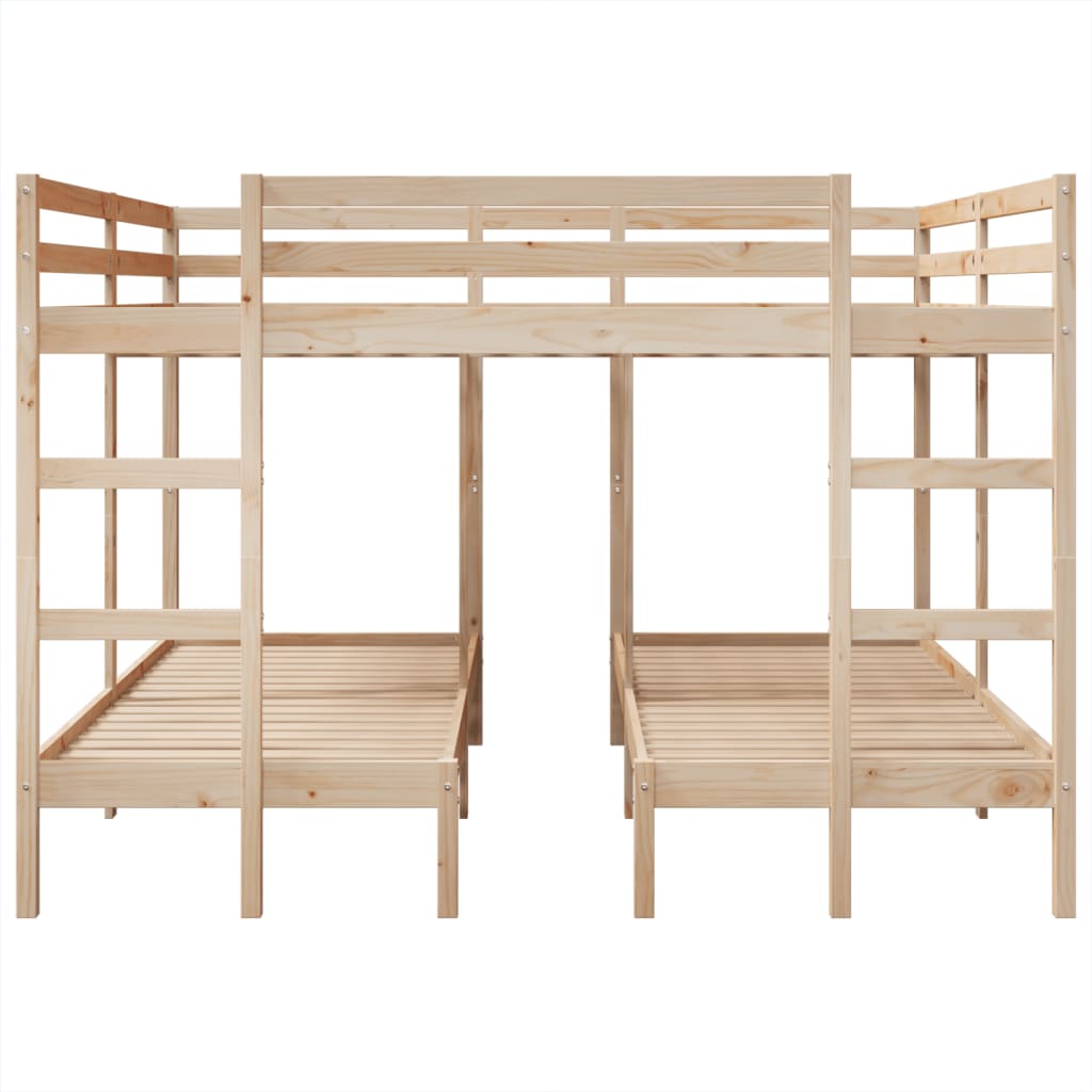Trostruki okvir kreveta na kat 200x200/80x200 cm od borovine