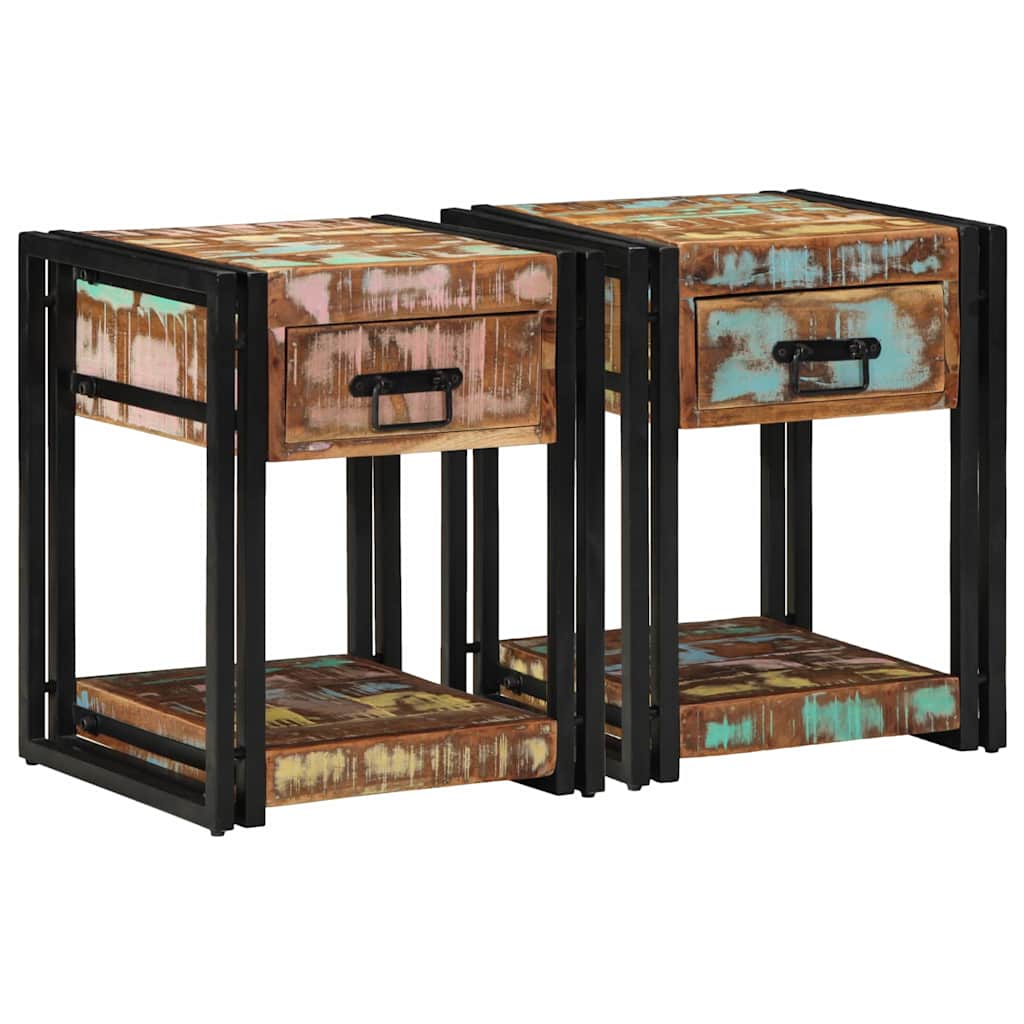 Noćni ormar 2 pcs 40 x 40 x 50 cm Čvrsto drvo iz reciklaže