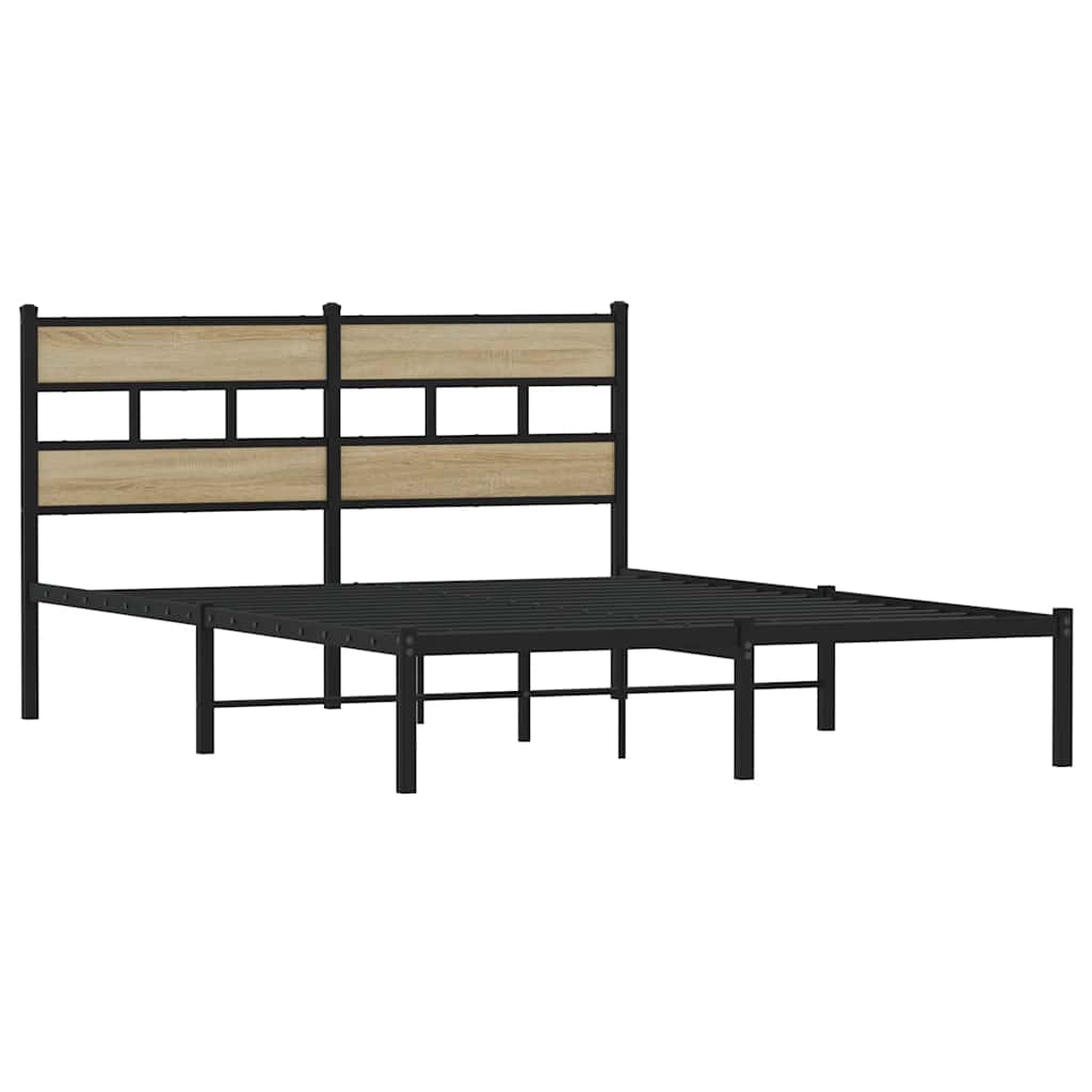 Metalni okvir kreveta bez madraca boja hrasta sonome 135x190 cm