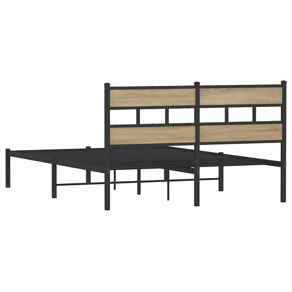 Metalni okvir kreveta bez madraca boja hrasta sonome 135x190 cm