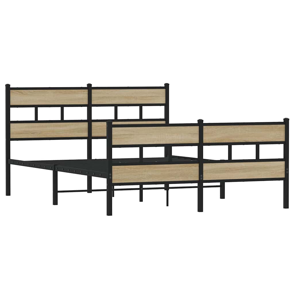 Metalni okvir kreveta bez madraca boja hrasta sonome 135x190 cm