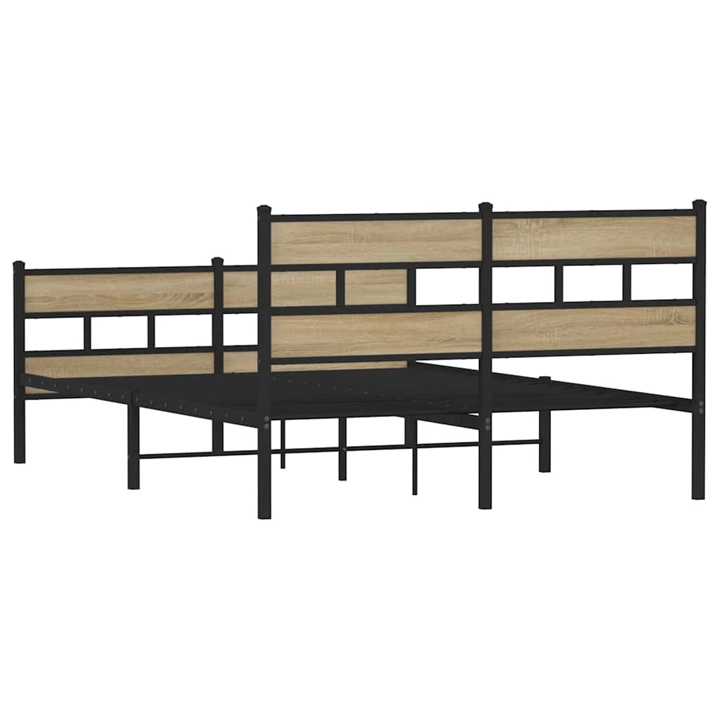 Metalni okvir kreveta bez madraca boja hrasta sonome 135x190 cm