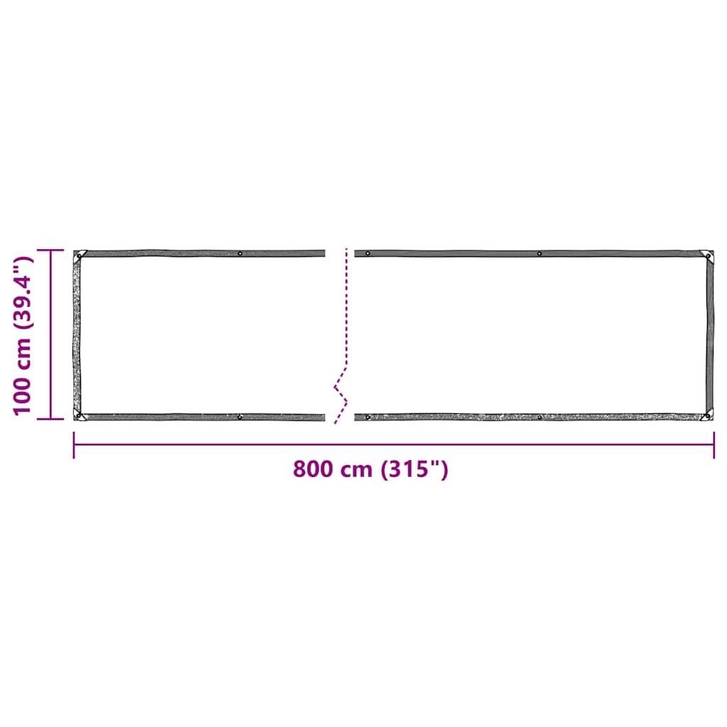 Prozirna cerada s ušicama za vezice 1x8 m polietilen