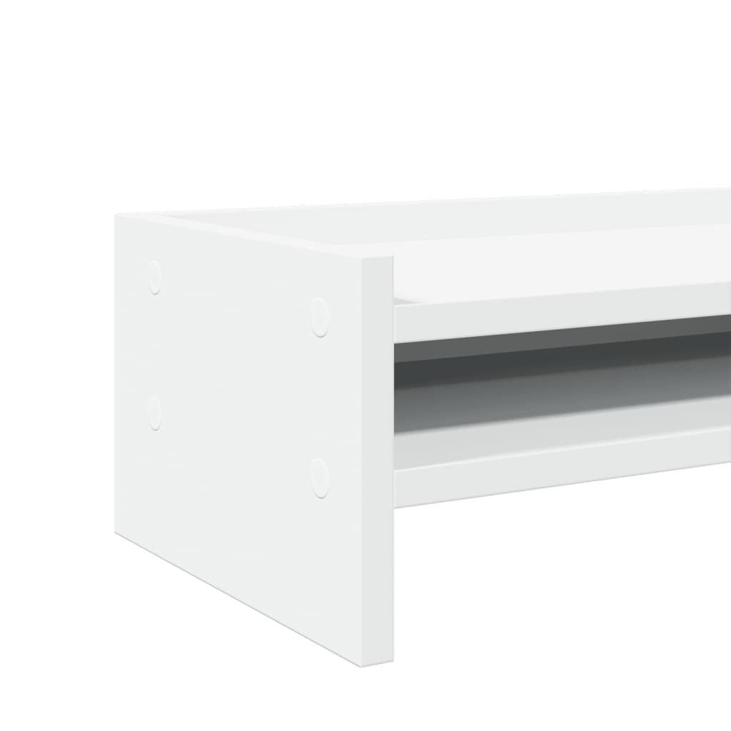 Stalak za monitor bijeli 100x24x16 cm od konstruiranog drva