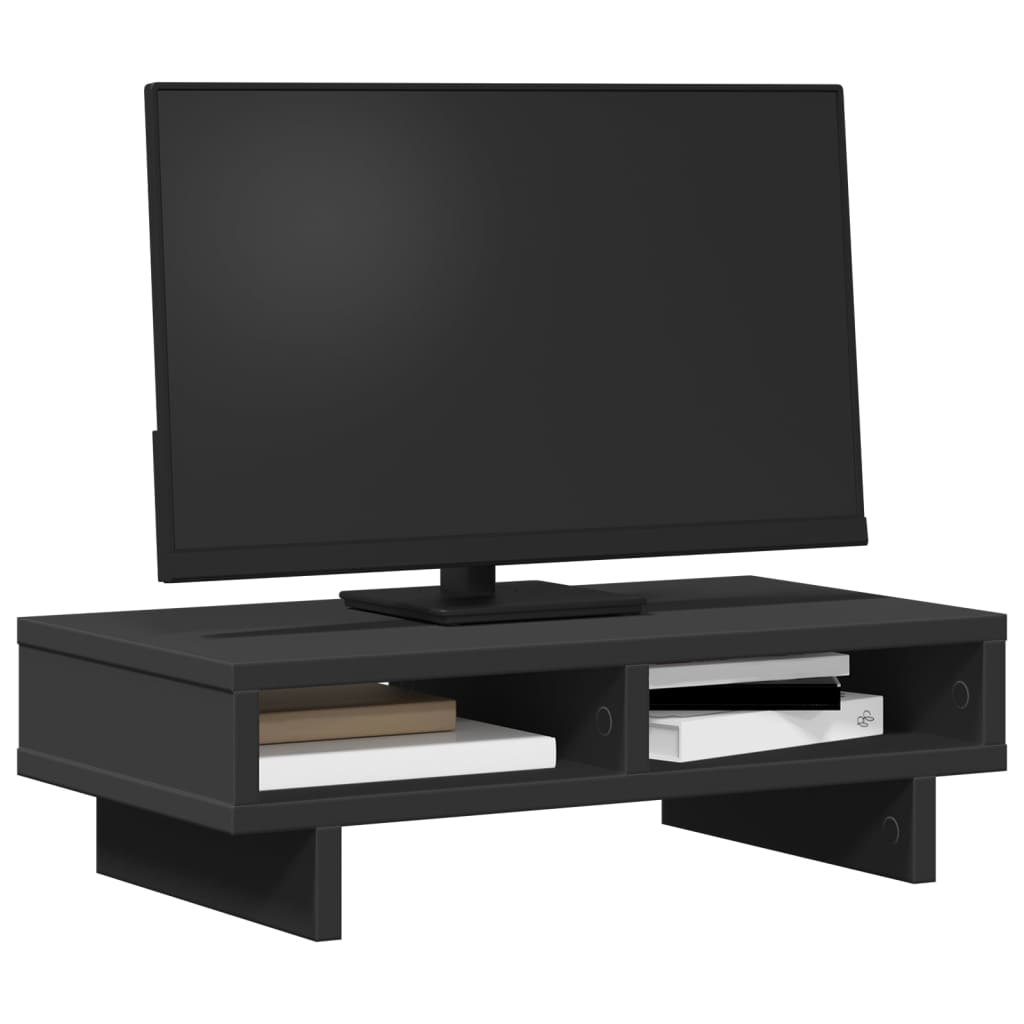 Stalak za monitor crni 50 x 27 x 15 cm od konstruiranog drva